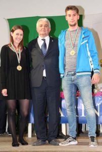 Premiazione G. Miceli e A. Solano (pallavolo) atleti dell'anno
